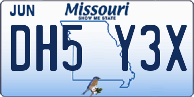 MO license plate DH5Y3X