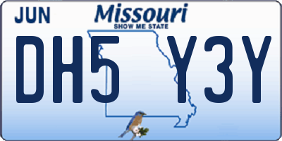 MO license plate DH5Y3Y