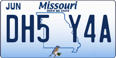 MO license plate DH5Y4A