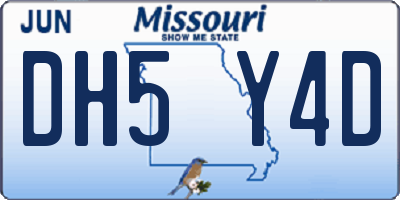 MO license plate DH5Y4D