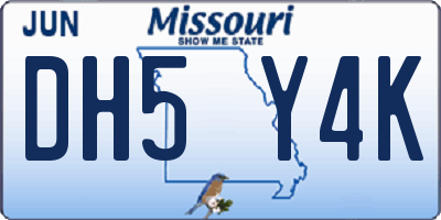 MO license plate DH5Y4K
