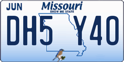 MO license plate DH5Y4O