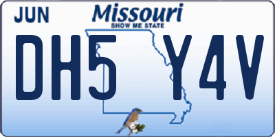 MO license plate DH5Y4V
