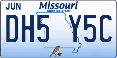 MO license plate DH5Y5C