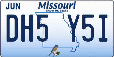 MO license plate DH5Y5I
