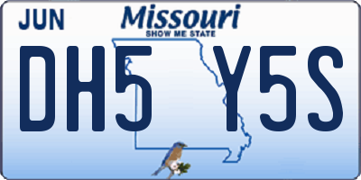 MO license plate DH5Y5S