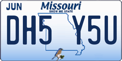 MO license plate DH5Y5U