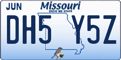 MO license plate DH5Y5Z
