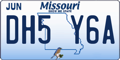 MO license plate DH5Y6A
