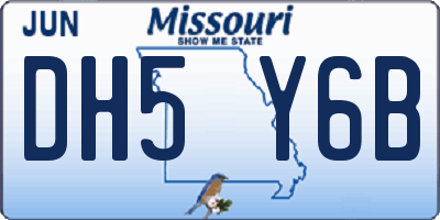 MO license plate DH5Y6B