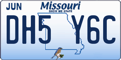 MO license plate DH5Y6C