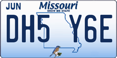 MO license plate DH5Y6E