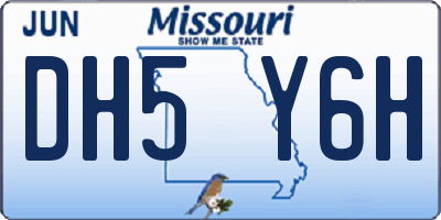 MO license plate DH5Y6H