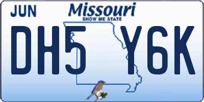 MO license plate DH5Y6K