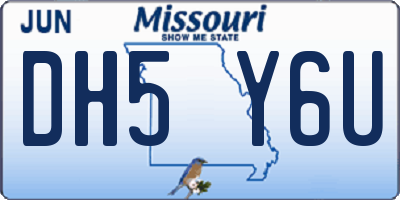 MO license plate DH5Y6U
