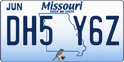 MO license plate DH5Y6Z