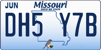 MO license plate DH5Y7B