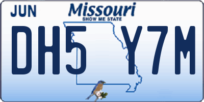 MO license plate DH5Y7M