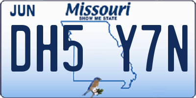 MO license plate DH5Y7N
