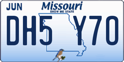 MO license plate DH5Y7O