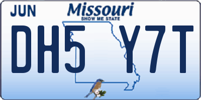 MO license plate DH5Y7T