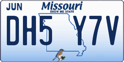 MO license plate DH5Y7V