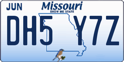 MO license plate DH5Y7Z