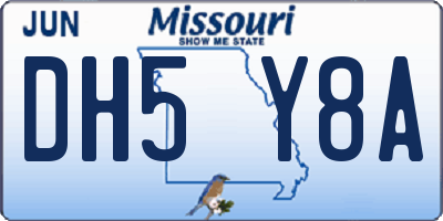 MO license plate DH5Y8A