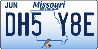 MO license plate DH5Y8E