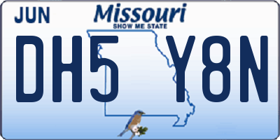 MO license plate DH5Y8N