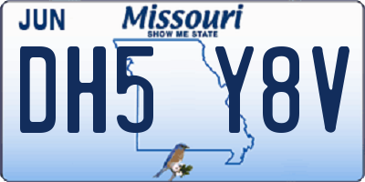 MO license plate DH5Y8V