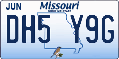 MO license plate DH5Y9G