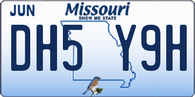 MO license plate DH5Y9H