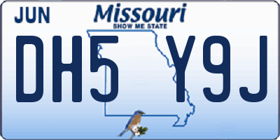 MO license plate DH5Y9J