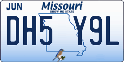 MO license plate DH5Y9L