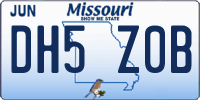 MO license plate DH5Z0B