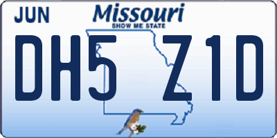 MO license plate DH5Z1D