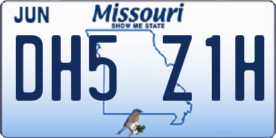 MO license plate DH5Z1H