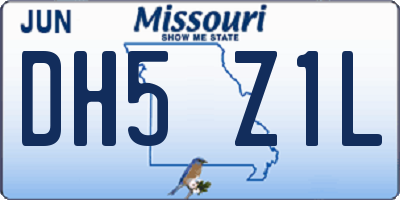 MO license plate DH5Z1L