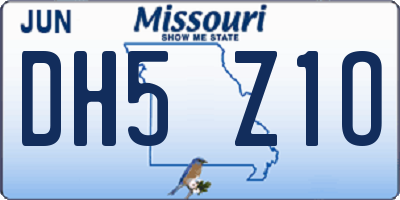 MO license plate DH5Z1O