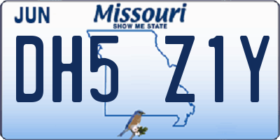MO license plate DH5Z1Y