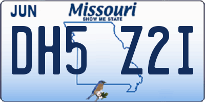 MO license plate DH5Z2I