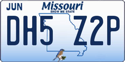 MO license plate DH5Z2P