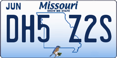 MO license plate DH5Z2S