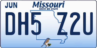 MO license plate DH5Z2U