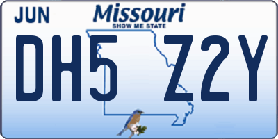 MO license plate DH5Z2Y