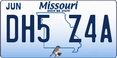 MO license plate DH5Z4A