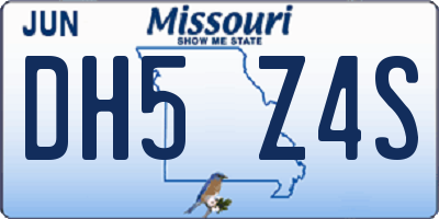 MO license plate DH5Z4S