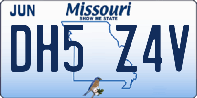 MO license plate DH5Z4V