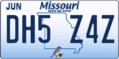 MO license plate DH5Z4Z